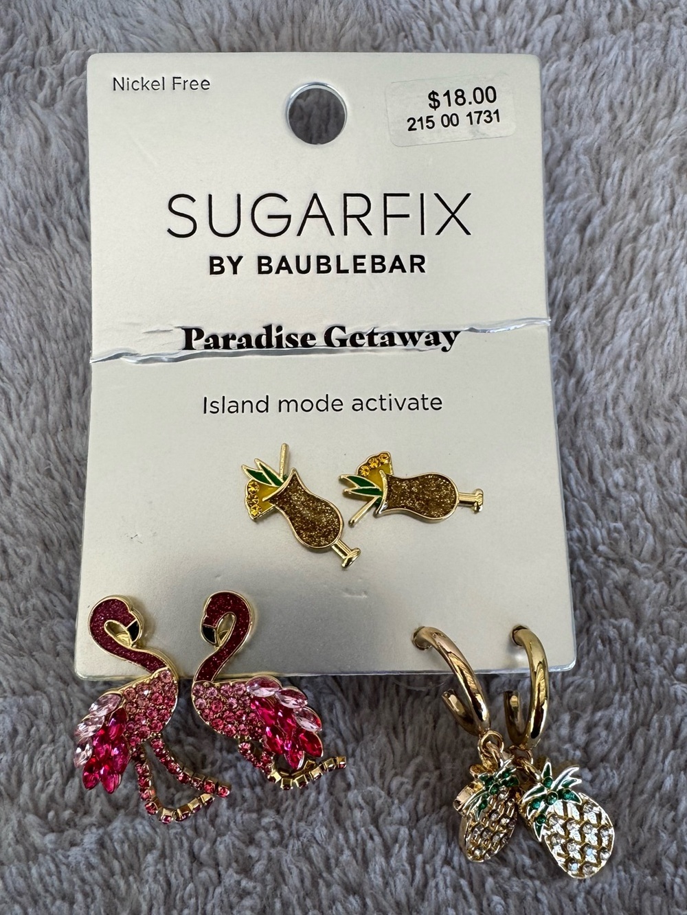 Sugarfix by Baublebear Paradise Getaway Beach Themed Earring Trio